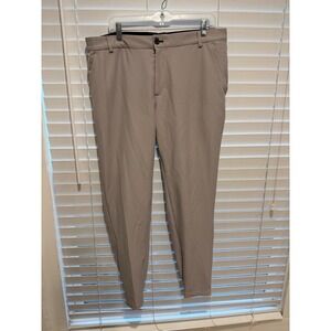 Pins & Aces Mens Golf Jogger Pants Tan Khaki Performance Stretch Tapered Size 36